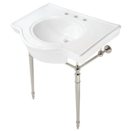 Fauceture 31" Console Sink with Brass Legs, White/Polished Nickel VPB2215336ST